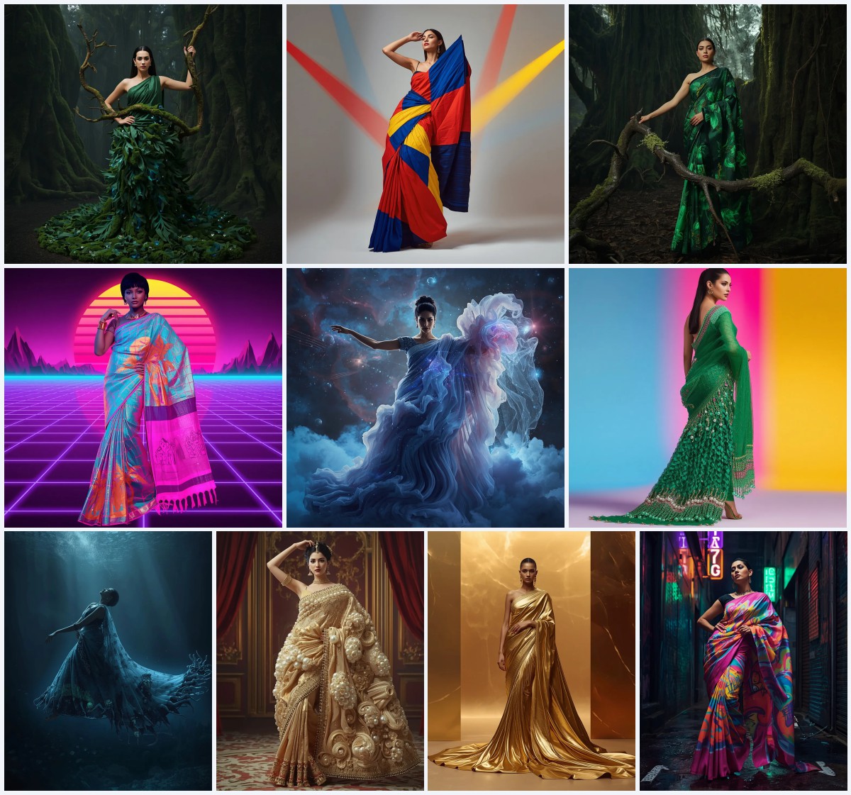Best 10 Desert Saree AI Prompts for Mystical and Exotic Fashion Photography | wedding saree ai prompt