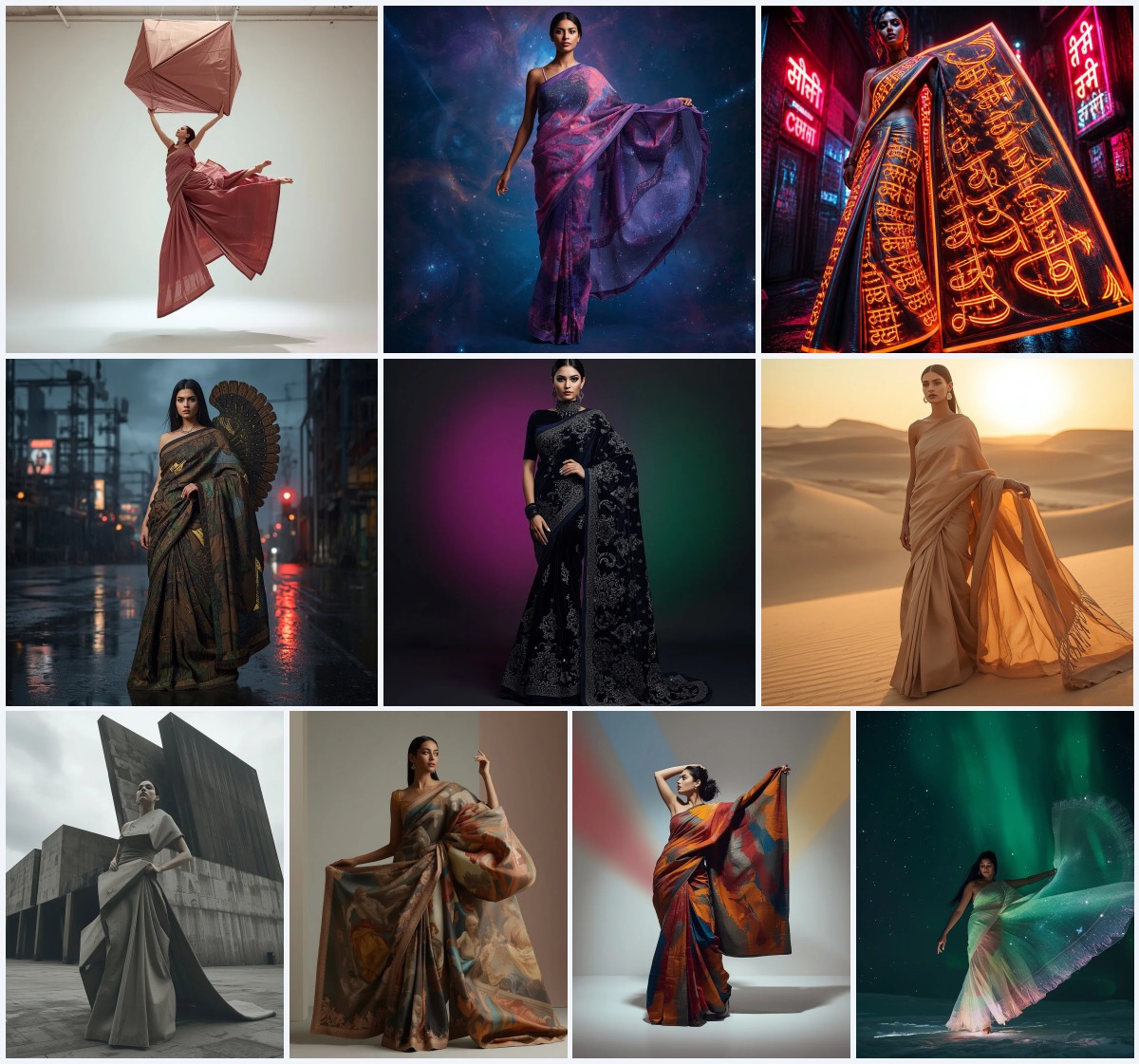 Top 10 Artistic Draping Saree AI Prompts for Avant-Garde Fashion Photography | saree prompt for chatgpt for girl
