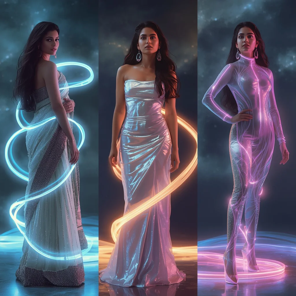A Liquid Light Collage: Flowing Luminescent Forms — AI image prompt