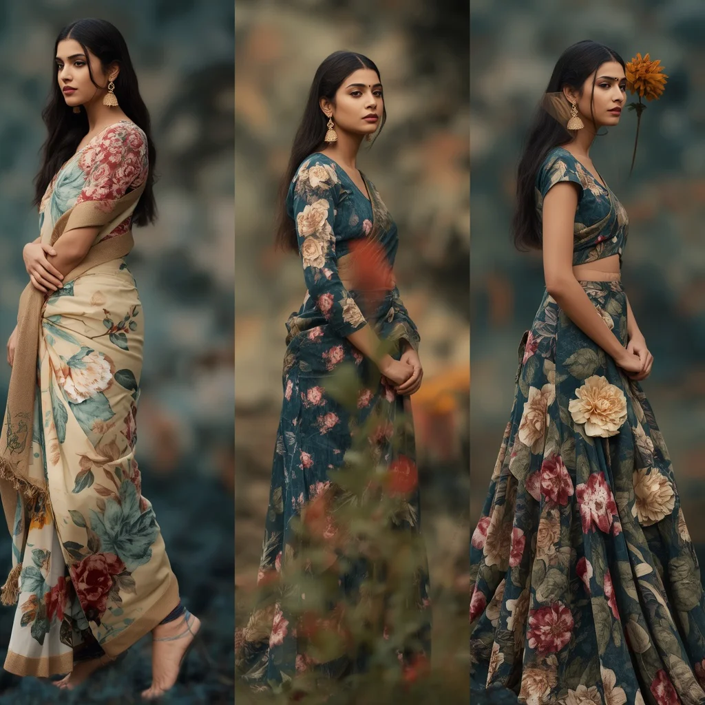 A Time Lapse Bloom Collage: Evolving Floral Beauty — AI image prompt